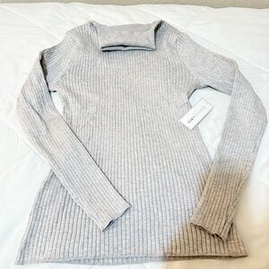 Madison Gray Ribbed Knit Top